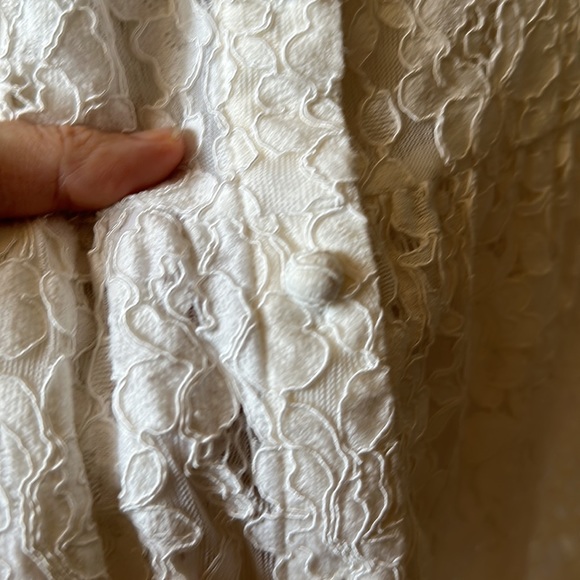 Moussy White Lace Pattern Button Front Midi Size F/OS - Picture 7 of 8
